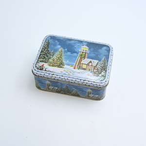 Custom Printed Eco-Friendly Recyclable <b>Rounded</b> Rectangle Christmas Tinplate <b>Box</b> Food Grade Storage Holiday Biscuit Candy Gift - Product Image 5