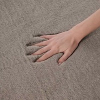 Tapis en fausse fourrure beige RO, fabriqué à la machine, doux et moelleux, pour intérieur, certifié OEKO-TEX, écologique, à poils longs de 2,5 cm, en PET