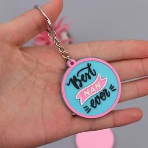 Custom Design 2D Soft PVC Rubber <b>Keychain</b> with Silk Screen Printed Logo <b>Personalized</b> 3D Custom Shape Key Ring for Events - Product Image 3