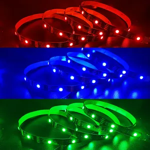 Atacado barato 5V 5M preto PCB 30led/m Luz de Tira Flexível Inteligente 5050 SMD RGB Led Strip