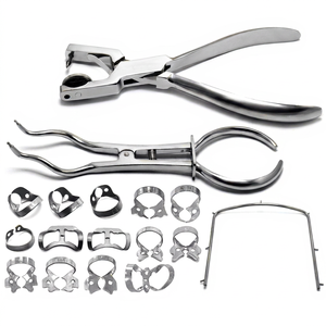 Kit de Dique de Goma Dental con Pinzas de Acero Alado Ainsworth Brewer, Marco y Pinzas, Certificado CE Clase I, Kit de Endodoncia - Product Image 1