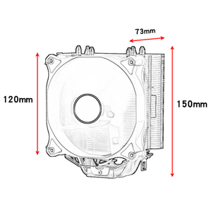 QiuzAim Computadora de escritorio 4 Tubos de calor 2011 Disipador de calor 12cm Luminoso X79 Placa base X99 Ventilador de <span class=keywords><strong>CPU</strong></span> 4 pines Silencioso E5 Refrigerado por aire - Product Image 6
