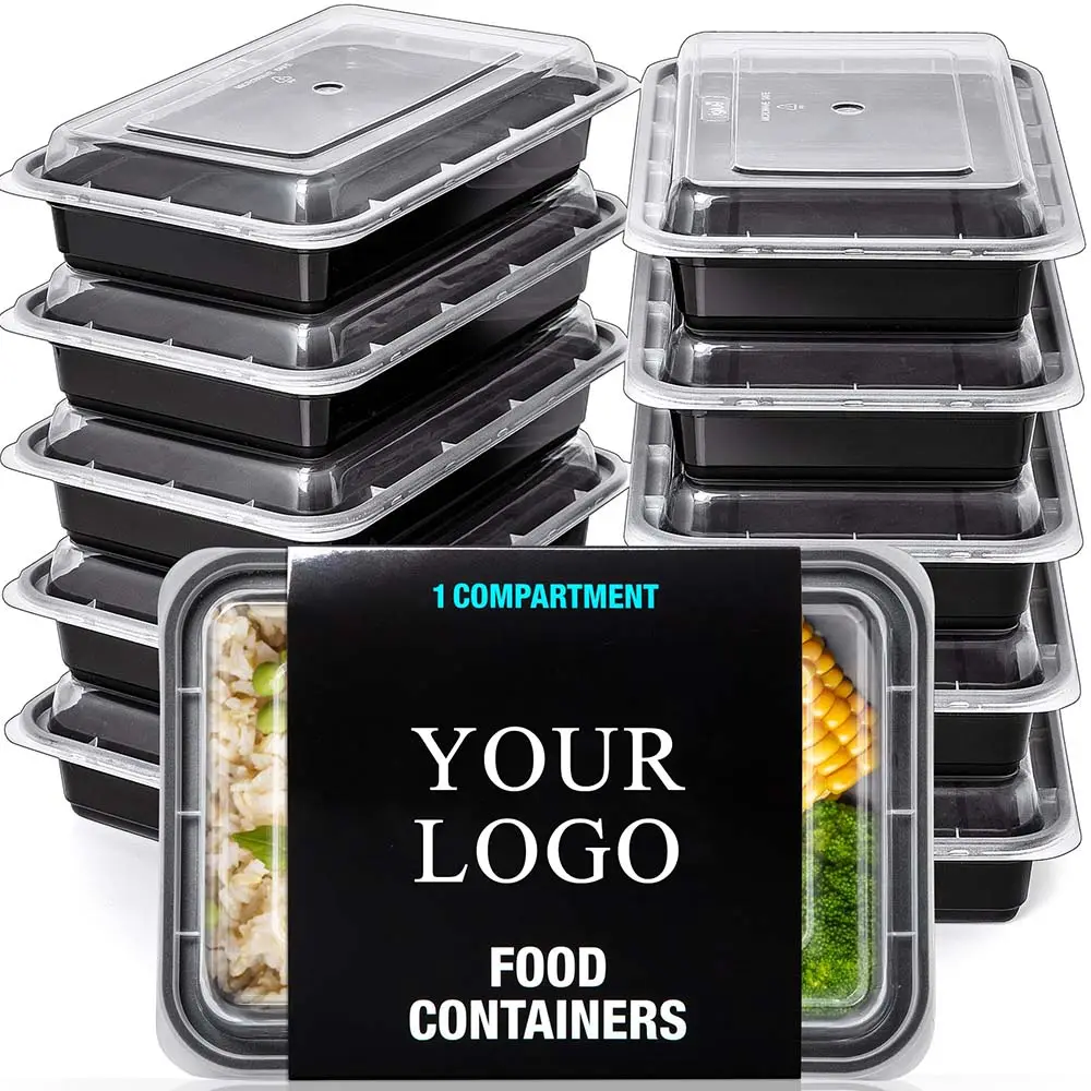 Stapelbare mikrowellen geeignete Mahlzeit zum Mitnehmen Prep Plastic Food Box Verpackungs behälter mit Deckel