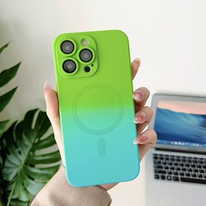 เคสโทรศัพท์มือถือสีไล่ระดับสีแบบแม่เหล็กสุดหรูสำหรับ iPhone 14 13 12 11 XR XS 15 PRO MAX 7 8 PLUS เคสซิลิโคน TPU แบบนิ่ม - Product Image 6