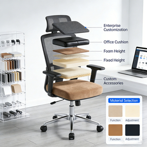 Chaise de <span class=keywords><strong>bureau</strong></span>/gaming moderne, ergonomique, <span class=keywords><strong>en</strong></span> maille, réglable, pivotante, de direction, à dossier haut - Product Image 5