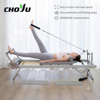 Appareil de Pilates Reformer Portable et Pliable, Entraîneur de Core Ajustable, Équipement de Fitness à Domicile Gain de Place pour Studio et Salle de Sport