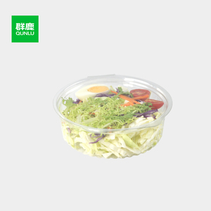 Nhựa dùng một lần Pet Vòng <span class=keywords><strong>container</strong></span> Box cho takeout trái cây và rau Bát salad với nắp tròn - Product Image 3