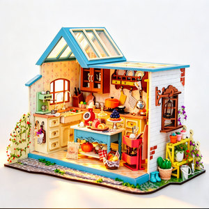 Kit <span class=keywords><strong>de</strong></span> maison miniature DIY Minihaven pour débutants, cabane <span class=keywords><strong>de</strong></span> cuisine, boîte <span class=keywords><strong>de</strong></span> chambre, pour adultes - Product Image 1