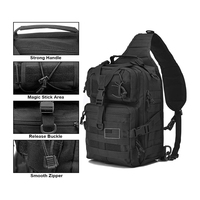 Sac à bandoulière tactique avec sangles Molle, sac de poitrine confortable avec sangle d'épaule, sac à bandoulière robuste pour un usage quotidien