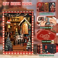 Offres Spéciales Série de Noël Kit Maison Miniature 3D en Bois à Monter Soi-Même Faite à la Main pour Décoration de Librairie