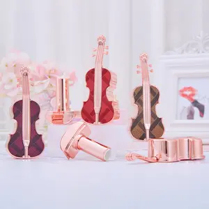AkiacoプロフェッショナルOEM工場の高品質美容メイクカスタム化粧品バイオリン口紅チューブ口紅チューブユニーク