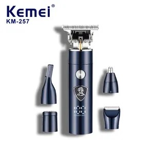 Kemei Hair Clipper KM-257 Intelligent Rechargeable Man Hair Cutting Machine Set For Home Use