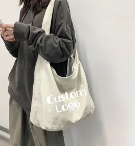 China supplier USA OEM Acceptable Customized Personalized Logo Shopper Shopping Bag Nature Cotton Canvas Tote Shoulder Bag