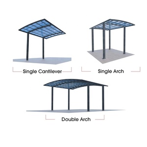 Abri de voiture extérieur en aluminium avec toit en polycarbonate, auvent de protection solaire pour parking extérieur - Product Image 1