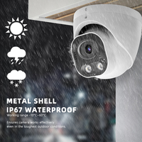 Caméra de sécurité mini-dôme PoE 6MP, objectif fixe 2,8 mm, vision nocturne couleur, boîtier métallique IP67, caméra réseau compatible TVT HIK