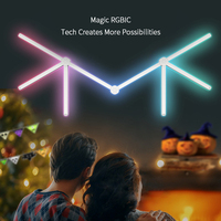 Lámpara de pared deslizante de 6 luces, barra de luz LED de sincronización de música, Control de aplicación Tuya, decoración del hogar, luces de pared inteligentes RGB para juegos