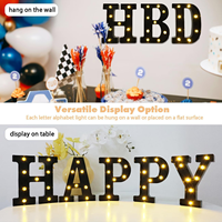 LED-Dekorationslichter, 26 Buchstabenlichter, 0-9 Zahlenlichter, Lichttafel, Hochzeit, Geburtstag, Partybeleuchtung und Festliche Dekorationen
