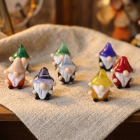 Décoration de table, figurine d'ours polaire miniature en verre, petite, blanche, en forme de chapeau de Noël, artisanale, en verre de Murano