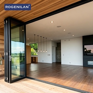 Puerta Plegable de Aluminio Rogenilan China, Puerta Corredera Plegable de Doble Vidrio con Pantalla Panorámica - Product Image 1