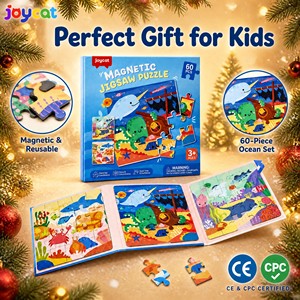 Puzzle Magnetico per Bambini 3-5 Anni, 60 Pezzi, Libro Puzzle con Animali Marini e Base Pieghevole, Regalo di Compleanno e Natale, Giocattolo Silenzioso da Viaggio - Product Image 1