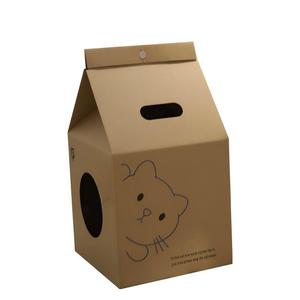 En gros, Arbre à <span class=keywords><strong>chat</strong></span> classique en carton ondulé grand format et durable, en forme de carton de lait, lit pour chaton d'intérieur mignon et jouet pour animaux de compagnie, 55 cm, 1 pièce - Product Image 2