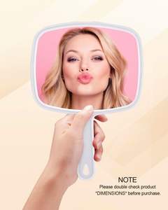 Espejo Cosmético de Mano Grande Personalizado, Venta al por Mayor, Acabado Plateado de una Sola Cara, Color y Logotipo Personalizables - Product Image 2