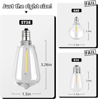 Guirlande lumineuse extérieure LED Hotsale 100FT lumières de patio avec 52 ampoules incassables à l'extérieur des lumières suspendues étanches