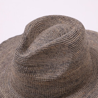 Chapeau Panama en paille de raphia tressé à la main, style western, unisexe, pour l'été, la plage, les vacances, protection solaire vintage