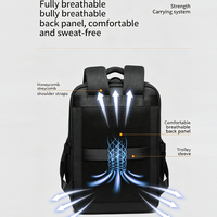 Sac à dos de voyage professionnel en nylon balistique anti-rayures avec port de charge USB, grande capacité, résistant à l'eau, pour ordinateur portable