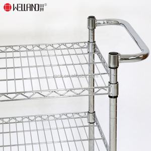 Chariot de rangement utilitaire à déplacement facile, robuste, à <span class=keywords><strong>3</strong></span> niveaux, en métal, chariot industriel, étagère en fil métallique - Product Image 4