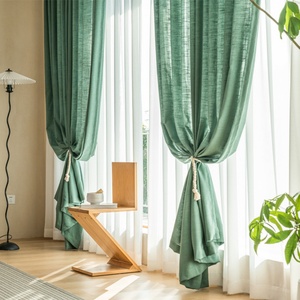 Linen <b>Curtains</b> for Living Room Environmental Protection Material Clot Light Filtering <b>Curtains</b> Factory Supply Custom Wholesale - Product Image 2