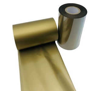 中国製サテンリボンワックス樹脂箔フィルム熱転写リボンメタリックインクロール（TSCプリンター用） - Product Image 5