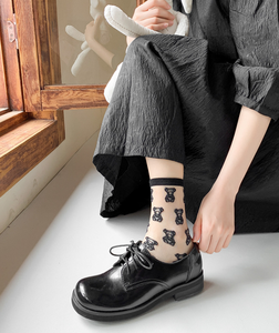 Korean Japan Summer <strong>Teddy</strong> <strong>Bear</strong> Cute Girls Transparent Women Silk <strong>Socks</strong> - Product Image 6