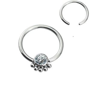 ASTM-Anillo de titanio con rosca interna para <span class=keywords><strong>mujer</strong></span>, joyería para el cuerpo, <span class=keywords><strong>Piercing</strong></span> para la nariz y el pezón, 5-Opa y CZl, F136 - Product Image 1