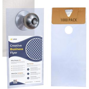 <b>Plastic</b> Door Hanger Bags 6.5 X 14.5 Inches Clear Waterproof Door Knob Hangers for Flyers Brochures - Product Image 1