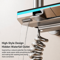 Ensemble de douche mural numérique de luxe en aluminium anodisé gris anthracite avec touches de piano