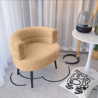 Fauteuils Confortables pour Salon Moderne, Chaises de Salle à Manger Douces et Moelleuses, Chaise de Coiffeuse à Structure en Fer Métal, Tissu Flanelle