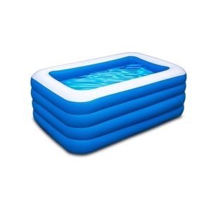 PVC Inflatable Swimming <b>Pool</b> 70*55*29 Inch Blue Color 270 Gallons for Family Kids Summer Water Party Outdoor Garden Backyard Fun - Product Image 1