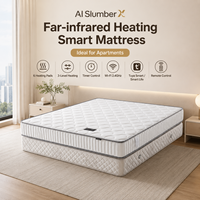 Matelas intelligent hybride de luxe écologique avec chauffage infrarouge lointain, contrôle de la température et technologie à ressorts ensachés