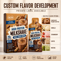 OKTW Milkshake Liquide Hyperprotéiné Saveurs Beurre de Cacahuète, Vanille, Fraise, Café, Matcha – Favorise la Récupération Musculaire – Vente en Gros