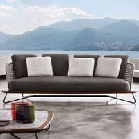 Juego de sofás apilables de aluminio con cuerda para jardín, conjunto de muebles de Patio para exteriores, 4 Uds.