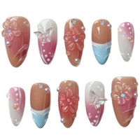 Lot de 10 faux ongles en gel de luxe, design amande, couvrance totale, les plus vendus, personnalisables, haute qualité esthétique