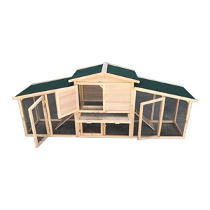 XPT065 Gabbia per Animali di Grandi Dimensioni in Colore Naturale, Trasportino per Animali in Stile Moderno in Legno con Chiusura a Strappo, Forma Quadrata per Polli da Esterno - Product Image 1