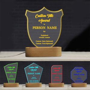 Clear Engraved Acrylic <strong>Plaque</strong> Transparent LED Trophy Awards Acrylic Trophy Awards for Holiday Decoration