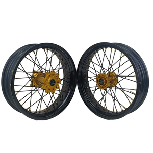 RMZ250/450/450Z经典彩色车轮17-3.5/5.0英寸黑色轮辋黄色轮毂超级摩托车车轮套装适合2007-2024 - Product Image 5