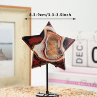 Ornement en pierre de cristal naturelle d'agate druzy de haute qualité pour la guérison énergétique, décoration intérieure, fabriqué à la main par des artisans