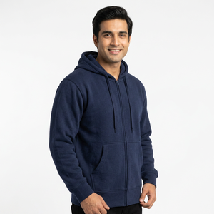 Sudadera con capucha informal de moda para hombre, otoño 2024, sudadera con capucha personalizada con cremallera, sudadera con capucha de algodón y forro polar para hombre - Product Image 1
