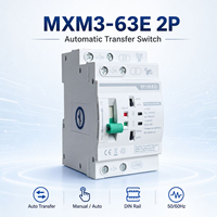 Interruptor de Transferencia Automática de Doble Alimentación MXM3-63E ATS 63A Tipo CB para Riel DIN, Conmutador Automático para Energía de Emergencia
