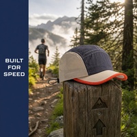 Casquette de baseball légère à 5 panneaux color block, séchage rapide, pour activités de plein air, camping, randonnée, trail running, avec cordon de serrage réglable