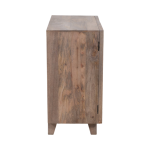 Mobiletto a 2 Ante in Legno di Mango con Dettagli in Metallo, Armadietto Contenitore per Cucina e Ufficio - Product Image 5